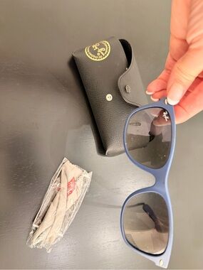 KIDS Ray-Ban Matte Blue Sunglasses with Black Case